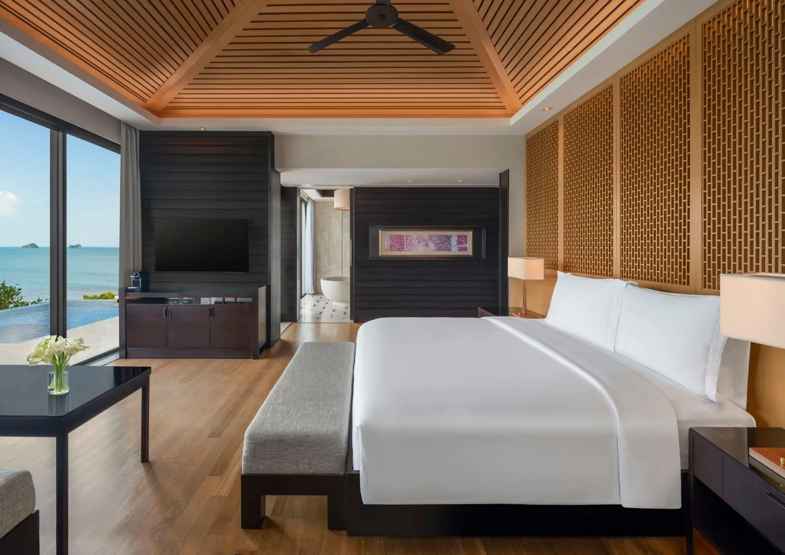 Conrad Koh Samui — ocean-view bedroom
