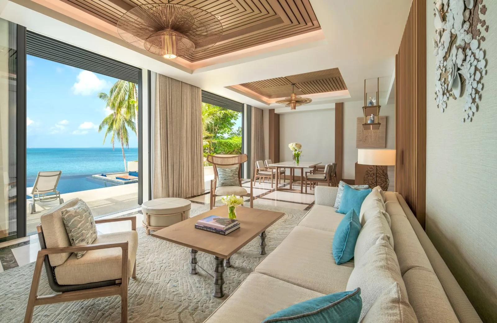 Conrad Koh Samui — open living pavilion with sea view