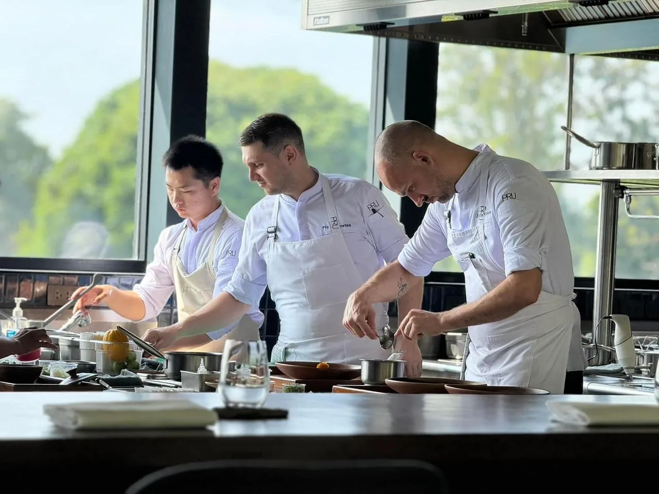 PRU — chefs at work in the open kitchen
