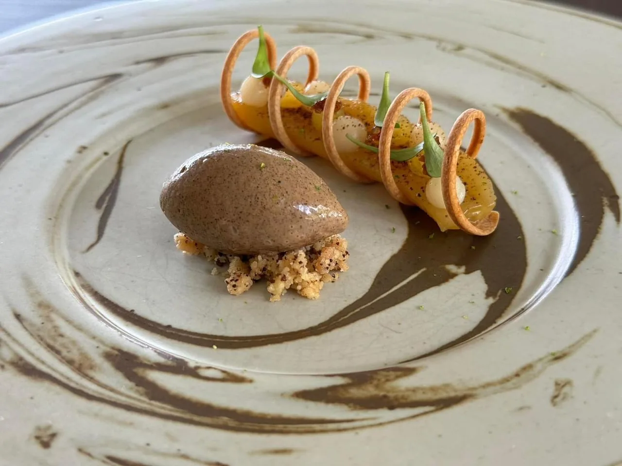 PRU — a plated dessert from the tasting menu